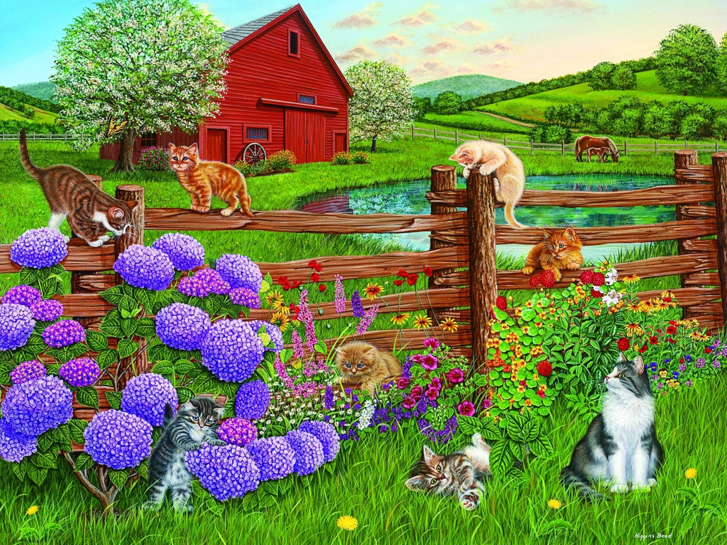 Cobble Hill Puzzel - Farm Cats 275 Stukjes 1 Cobble Hill Puzzel - Farm Cats 275 Stukjes