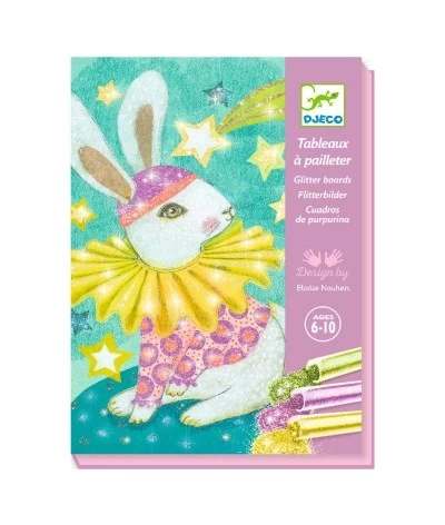 Djeco Glitterschilderijen - Dieren Carnaval - DJ09524 1 Djeco Glitterschilderijen - Dieren Carnaval - DJ09524