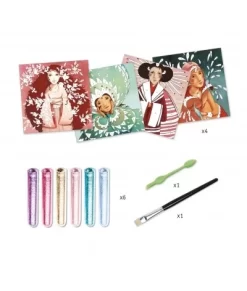 Djeco Glitterschilderijen - Goud En Zijde - DJ09505 -Djeco Winkel djeco djeco glitterschilderijen goud en zijde dj09 2