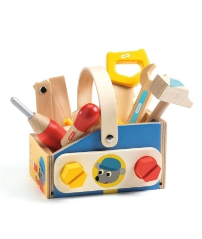 Djeco Houten Gereedschapskist - Minibrico - DJ06649 2 Djeco Houten Gereedschapskist - Minibrico - DJ06649 - Afbeelding 2