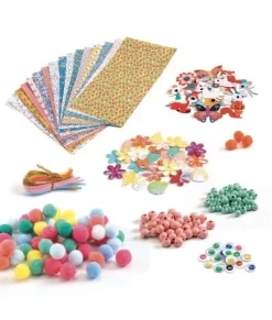 Djeco Knutseldoos - Pompoms En Kralen - DJ09015 -Djeco Winkel djeco djeco knutseldoos pompoms en kralen dj09015 2