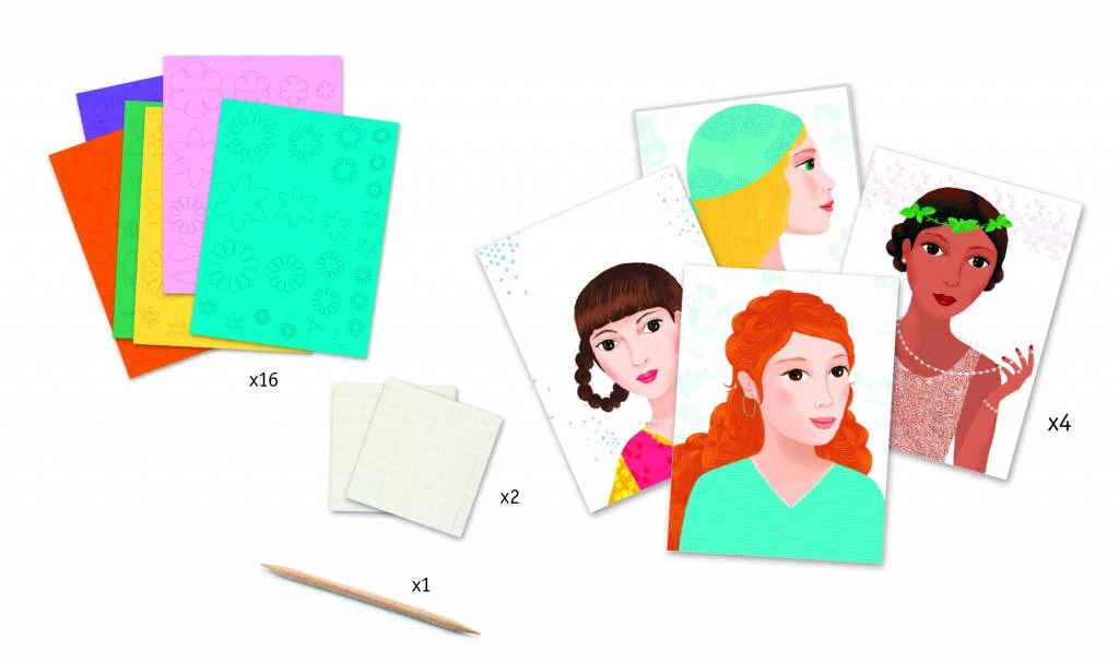 Djeco Knutselpakket 'Meisje Met Bloemen' 2 Djeco Knutselpakket 'Meisje Met Bloemen' - Afbeelding 2