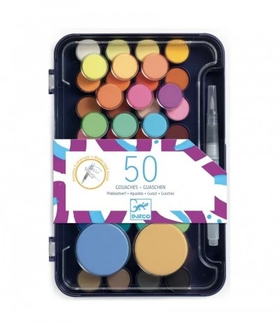 Djeco | Plakkaatverf 50 Kleuren | DJ09784 1 Djeco | Plakkaatverf 50 Kleuren | DJ09784