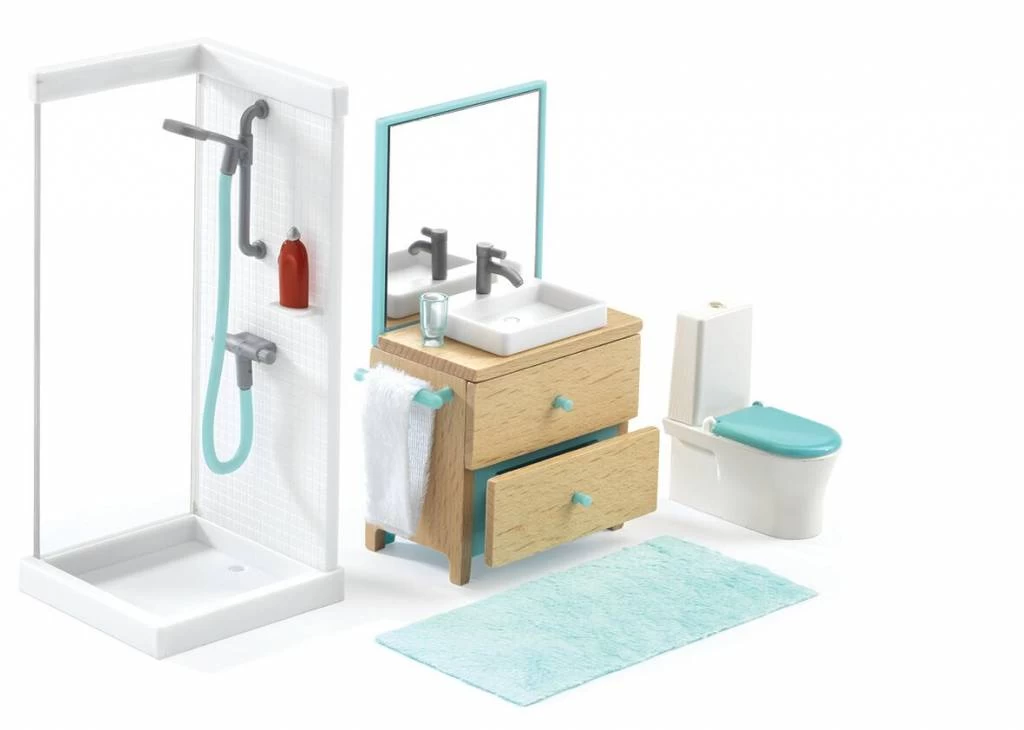 Djeco Poppenhuis Inrichting Badkamer DJ0824 1 Djeco Poppenhuis Inrichting Badkamer DJ0824