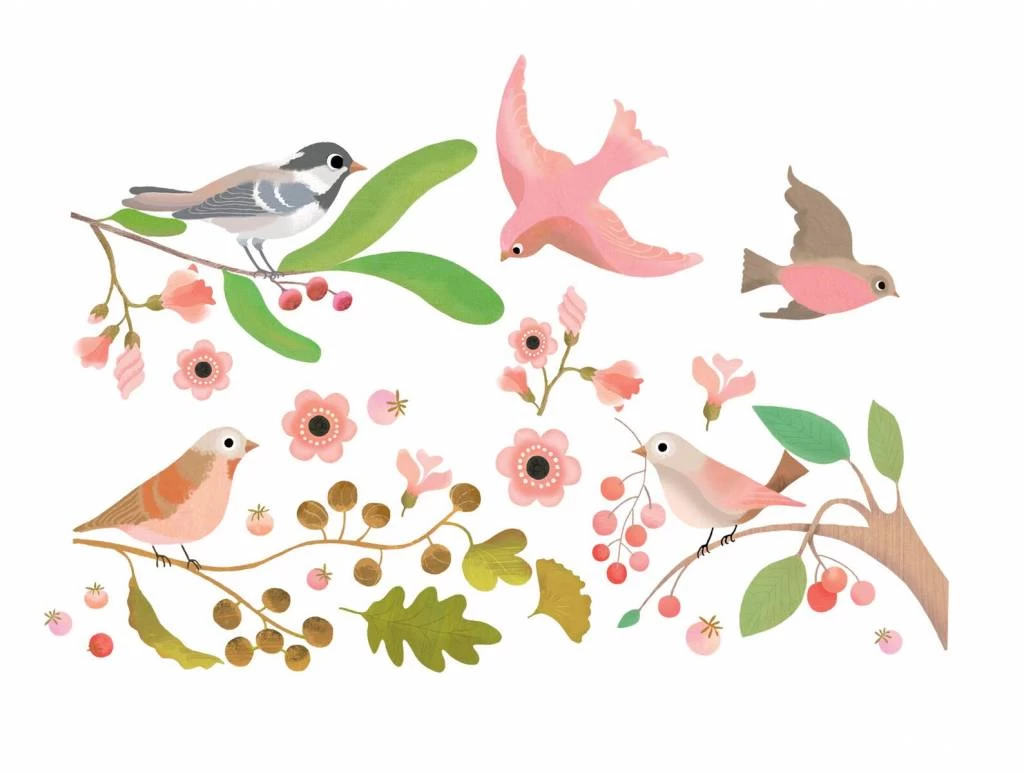 Djeco Raamstickers Vogels Op Takjes DD05052 2 Djeco Raamstickers Vogels Op Takjes DD05052 - Afbeelding 2