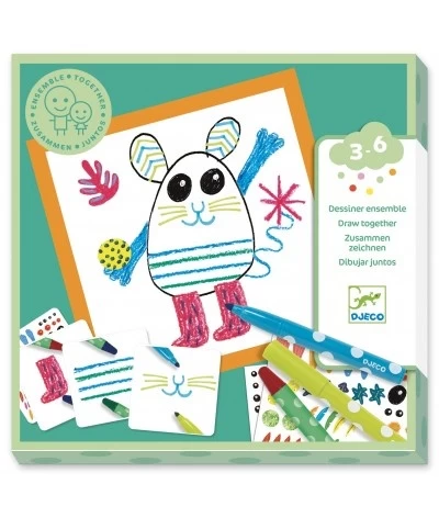 Djeco Samen Tekenen - Grappige Dieren DJ09291 5 Djeco Samen Tekenen - Grappige Dieren DJ09291 - Afbeelding 5