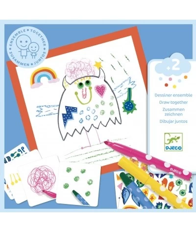 Djeco Samen Tekenen - Monsters DJ09290 1 Djeco Samen Tekenen - Monsters DJ09290