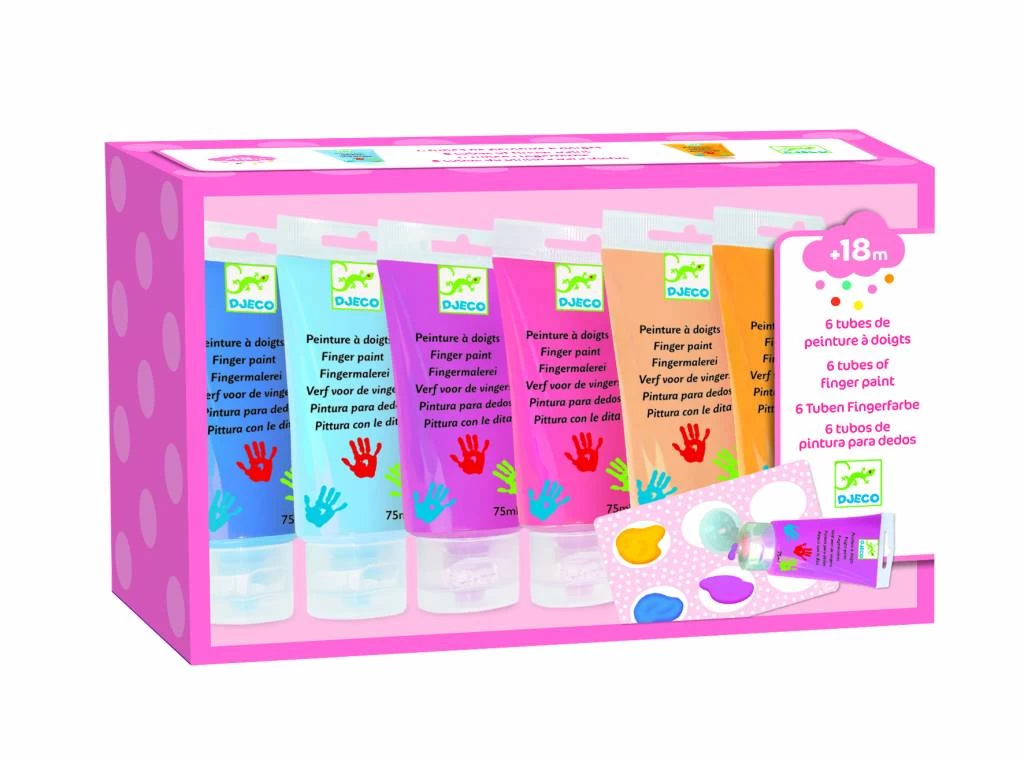 Djeco Set Van 6 Tubes Vingerverf Pastelkleuren 1 Djeco Set Van 6 Tubes Vingerverf Pastelkleuren