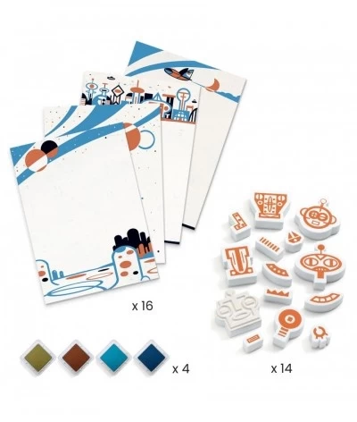 Djeco Stempelset - Alien Robots - DJ08740 2 Djeco Stempelset - Alien Robots - DJ08740 - Afbeelding 2