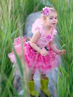 Great Pretenders Roze Feeënjurk Met Bloemen, Vleugels En Een Hoofdbandje