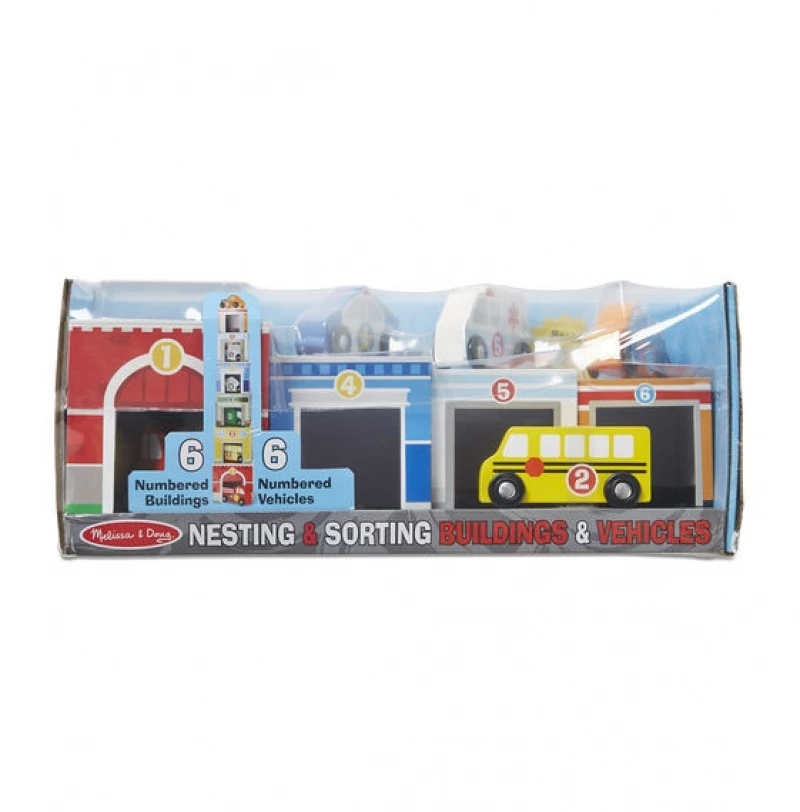 Melissa & Doug Melissa And Doug Stapeltoren Gebouwen Met Autootjes 2 Melissa & Doug Melissa And Doug Stapeltoren Gebouwen Met Autootjes - Afbeelding 2