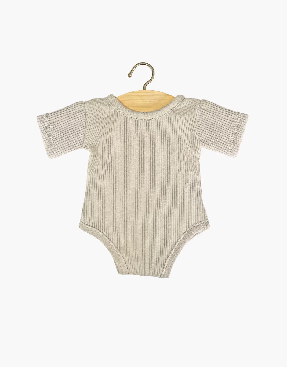 Minikane Romper Geribbeld - Ecru 1 Minikane Romper Geribbeld - Ecru