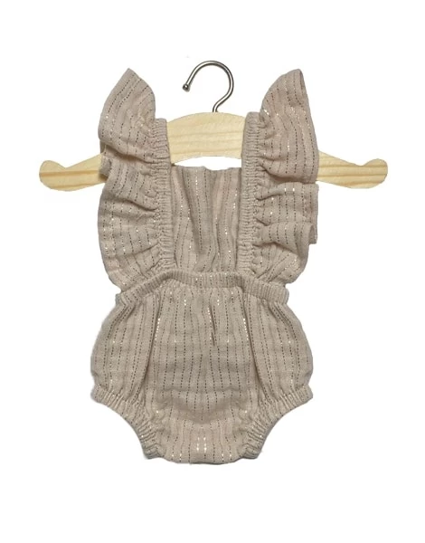 Minikane Romper Lou Lurex Beige 1 Minikane Romper Lou Lurex Beige