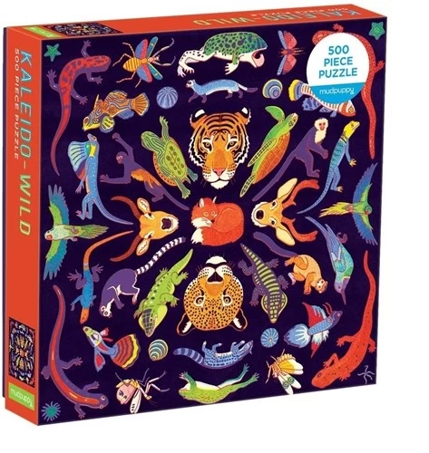 Mudpuppy Puzzel 500 Stukjes - Wilde Dieren - Kaleidoscoop 1 Mudpuppy Puzzel 500 Stukjes - Wilde Dieren - Kaleidoscoop
