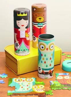 Petit Collage Uilenfamilie Puzzel In Spaarpot -Djeco Winkel petit collage uilenfamilie puzzel in spaarpot 3