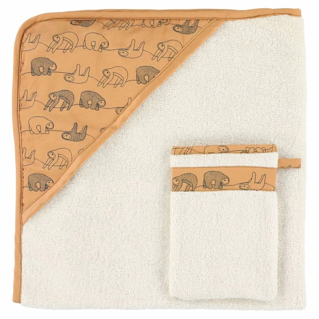Trixie Baby Badcape Met Washandje 'Silly Sloth' 1 Trixie Baby Badcape Met Washandje 'Silly Sloth'